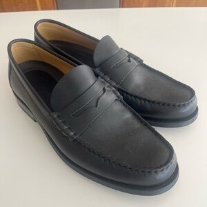 Mango men’s classic  Black Leather Penny Loafers - Men's size 12